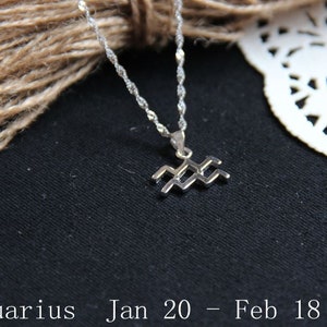 Aquarius Necklace,Zodiac Necklace,Zodiac Jewelry,Zodiac Charms,Constellations Necklaces,Sterling Silver Necklaces,Birthday Gifts