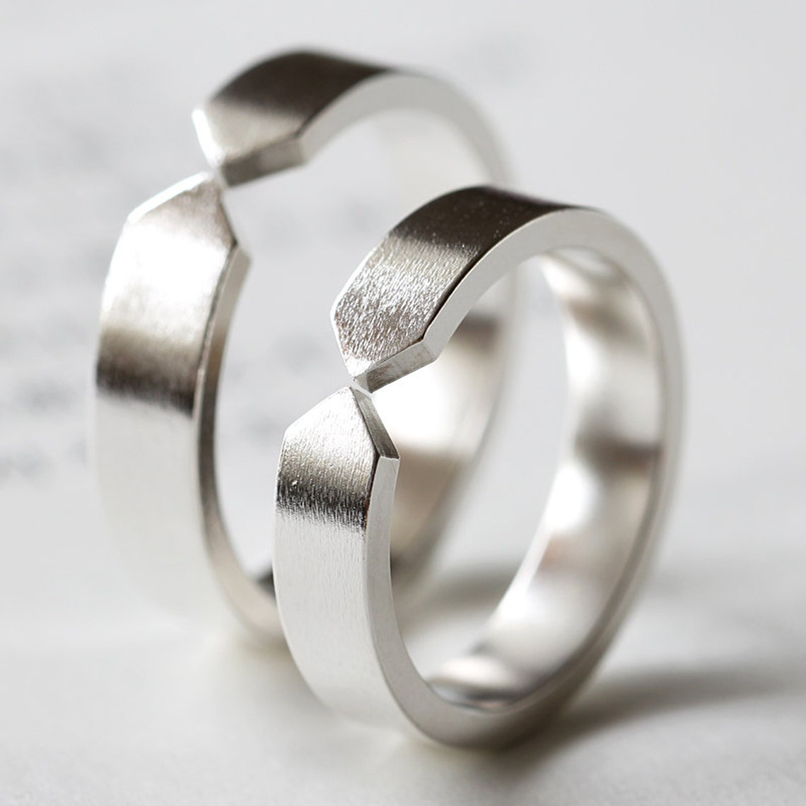 Juego De Anillos De Promesa Para Parejas | Acero Inoxidable Negro Con Circonita, Tallas 6 A 13