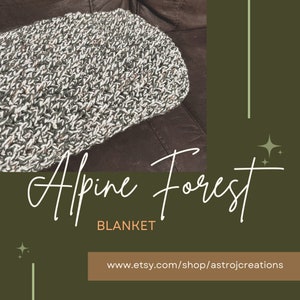 Alpine Forest Blanket. Green and Off White Blanket. PDF Pattern. Digital. Crochet Pattern Download Now image 1