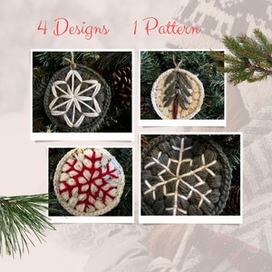 DOWNLOAD NOW Digital PATTERN - crocheted ornaments.  star snowflake christmas tree. rustic classic christmas