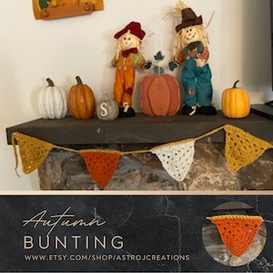 Crochet Triangle Bunting Pattern: Fall, Halloween, Thanksgiving Decor (PDF)