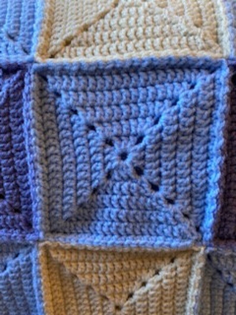 Gingham Blanket Pattern. Blue Blanket Pattern. Adult Afghan. Beginner