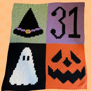 Halloween Häkeldecke Muster: Graph & schriftliche Anleitung (PDF)