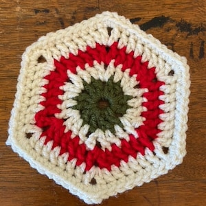 Christmas Hexagon. Crochet Pattern. Granny Square. PDF Digital Pattern