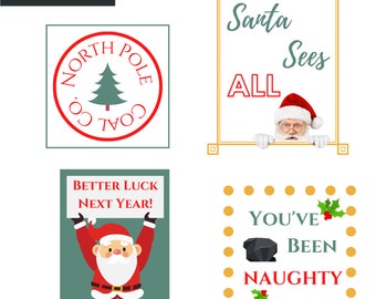 Grappige kerstkaarten: klomp-cadeaukaartjes (digitale pdf-download)