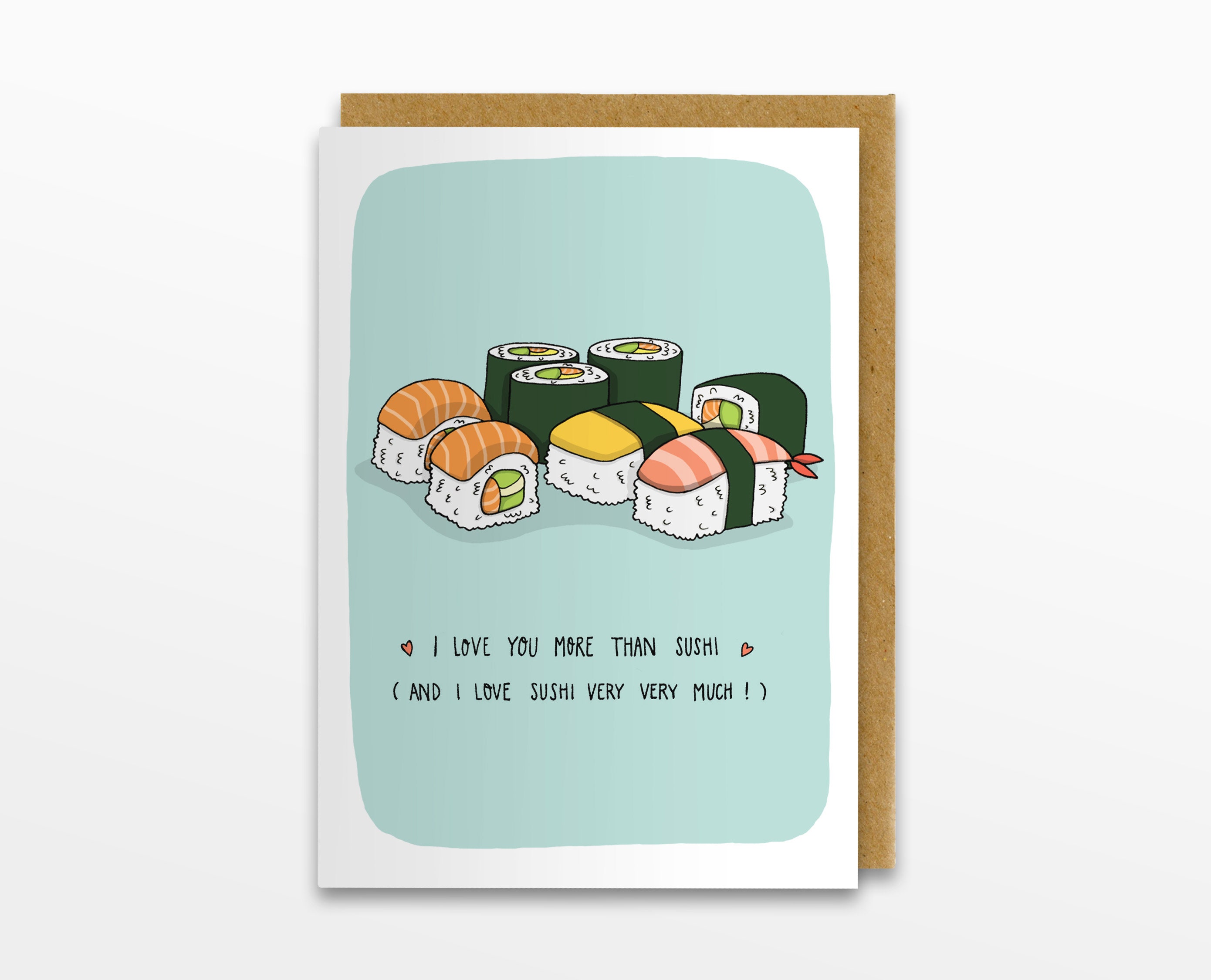Ich liebe dich mehr als Sushi-Karte Sushi-Grußkarte | Etsy