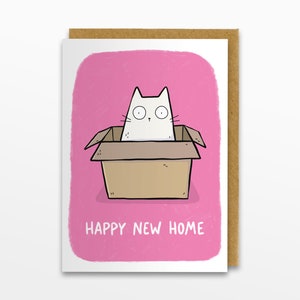 Carte de voeux Happy New Home pour chat, carte de chat, carte de nouvelle maison