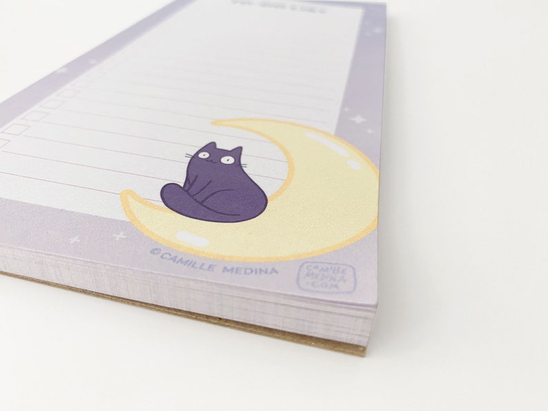 Cat To Do List Pad, Cosmic Cat Notepad, DL List Pad 50 Sheets, Checklist Pad image 2