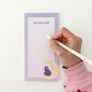 Cat To Do List Pad, Cosmic Cat Notepad, DL List Pad 50 Sheets, Checklist Pad image 4