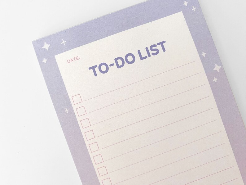 Cat To Do List Pad, Cosmic Cat Notepad, DL List Pad 50 Sheets, Checklist Pad image 3