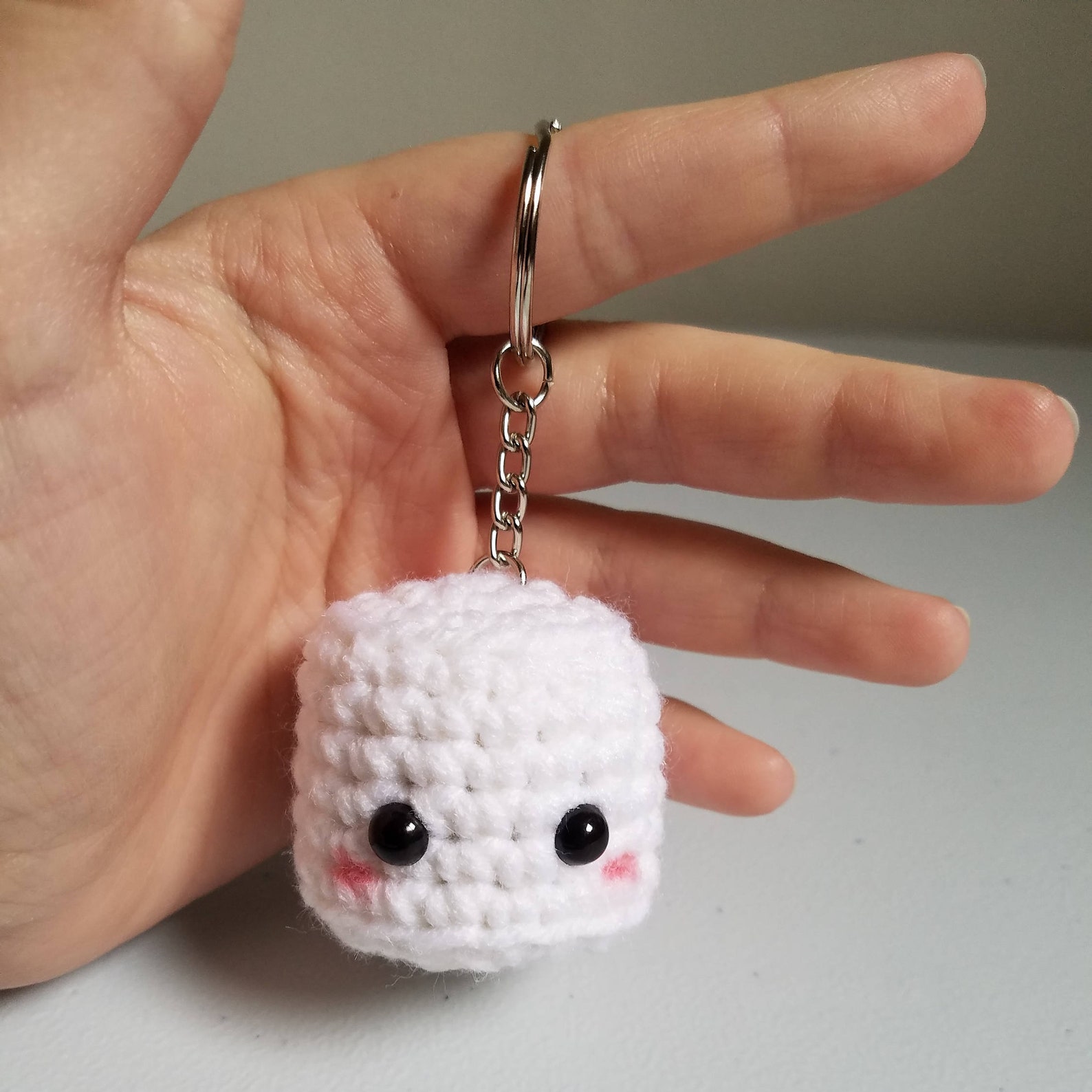 Marshmallow Plush Kawaii Keychain Amigurumi Marshmallow Etsy