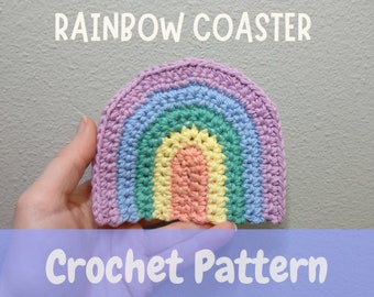 PDF Crochet Pattern. Rainbow Coaster | Rainbow Mug Rug | Instant Download PDF | Playful Table Decor | Learning Toys