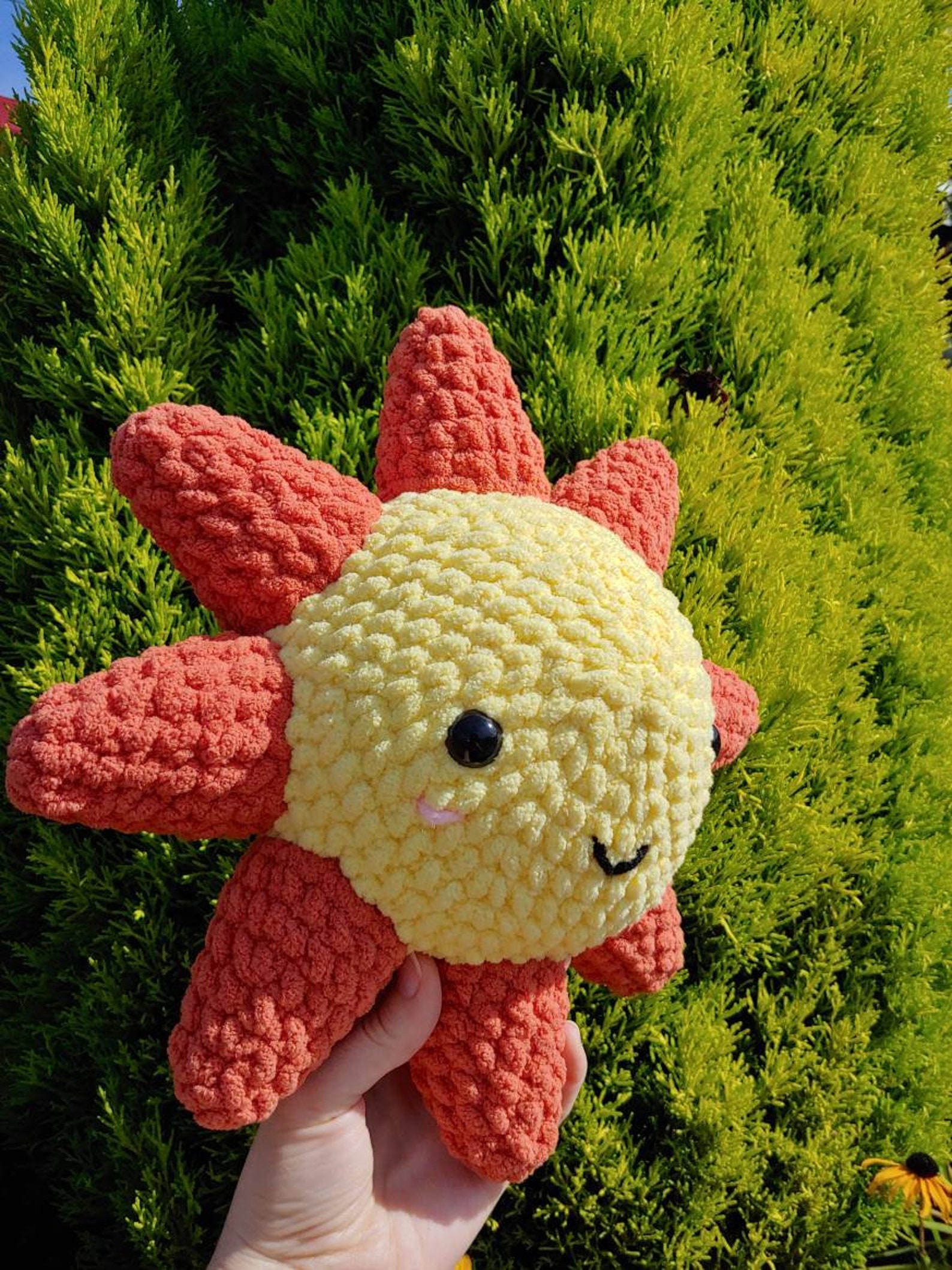 Sunshine Plushie Stuffed Sun Toy Crochet Sun Sun Pillow Etsy