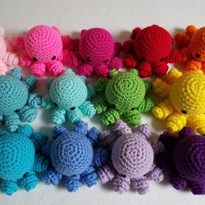 Crochet Octopus Plush, Small Amigurumi Octopus, Octopus Plushie Toy, Crochet Keychain Plush, Toy, Stocking Stuffer, kawaii, Gift for Kids image 8