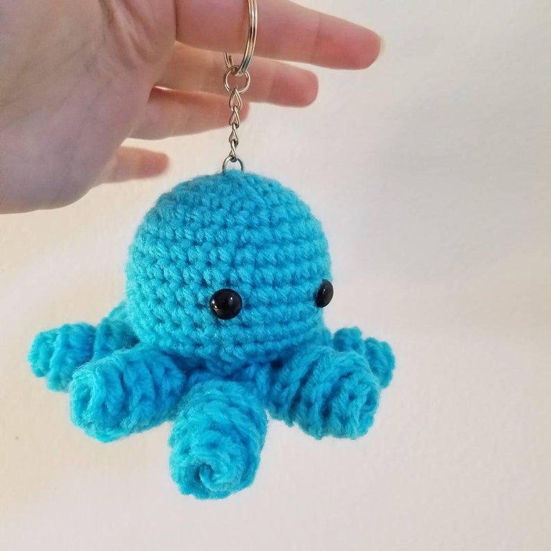 Crochet Octopus Plush, Small Amigurumi Octopus, Octopus Plushie Toy, Crochet Keychain Plush, Toy, Stocking Stuffer, kawaii, Gift for Kids image 1