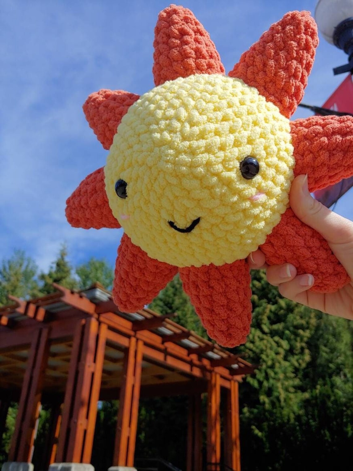 Sunshine Plushie Stuffed Sun Toy Crochet Sun Sun Pillow Etsy
