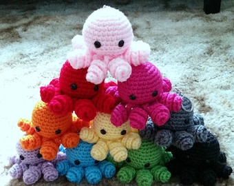 Crochet Octopus Amigurumi, Octopus Plush, Octopus Plushie, Crochet Keychain Plush, Octopus Toy, Stocking Stuffer, kawaii, Gift for Kids