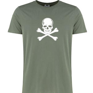 T-shirt en coton bio tête de mort, punk rock, années 70, couleurs variées