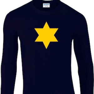 Star Of David Long Sleeved T-Shirt - As Worn By Jimmy Cliff In The Harder They Come, S-XXL