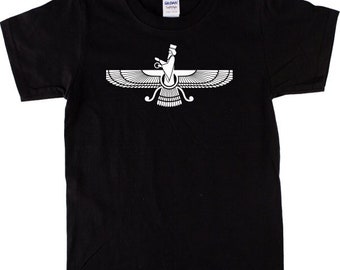 T-shirt zoroastrien - Symbole de Faravahar, religion, persan, couleurs variées