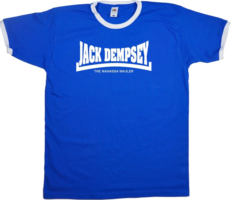 Jack Dempsey The Manassa Mauler Ringer T-Shirt, Boxing Legend, All Sizes/Colours image 3