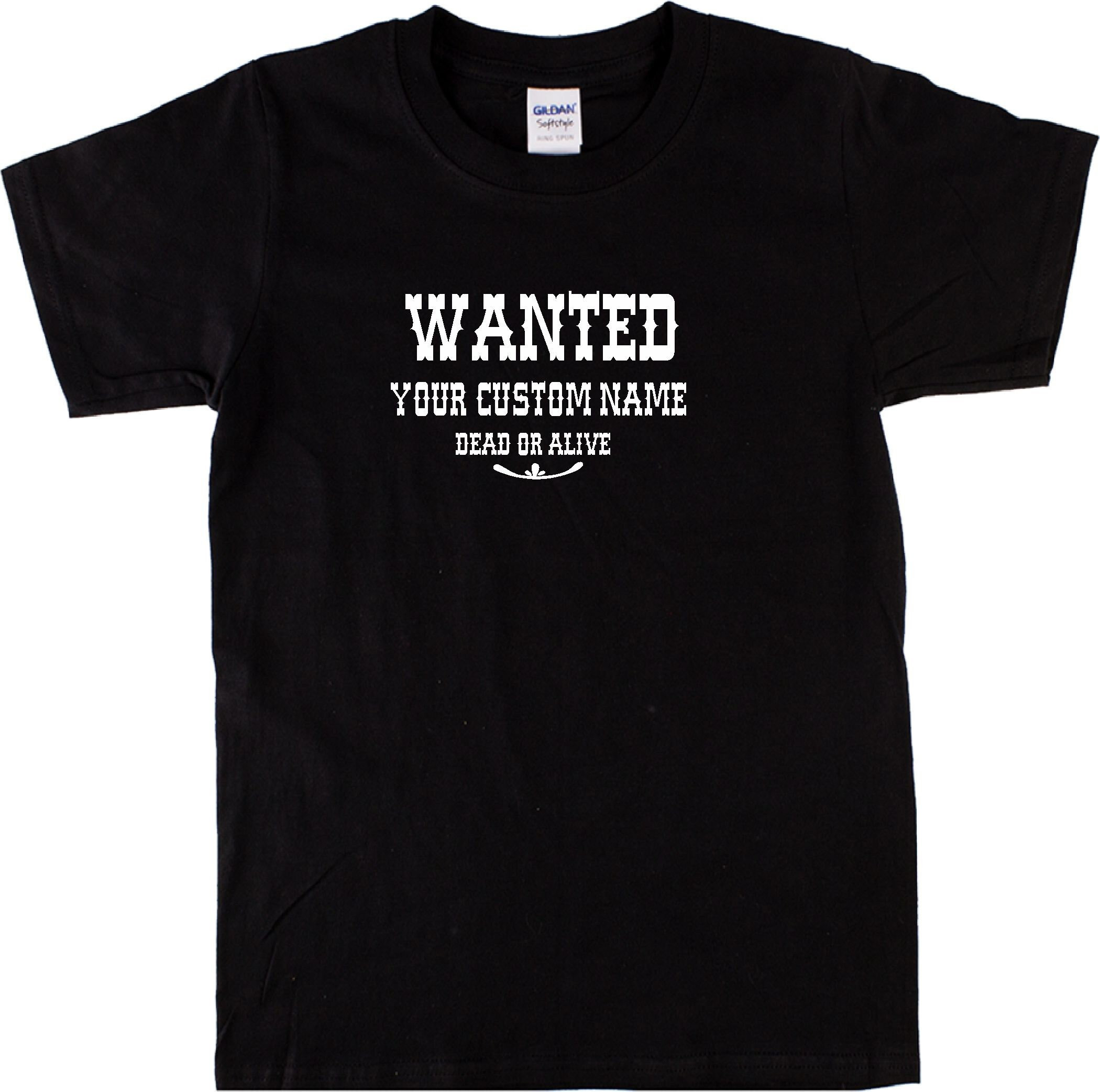 Personalised Custom Printed 'wanted Poster' T-shirt - Cowboy