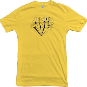 Jesus Saves T-Shirt - Retro, 1960's, 1970's, Religious, Various Colours, S-XXL