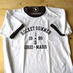 Rocket Summer Ringer T-shirt - The Martian Chronicles, Ray Bradbury, Sci-Fi, Various Colours
