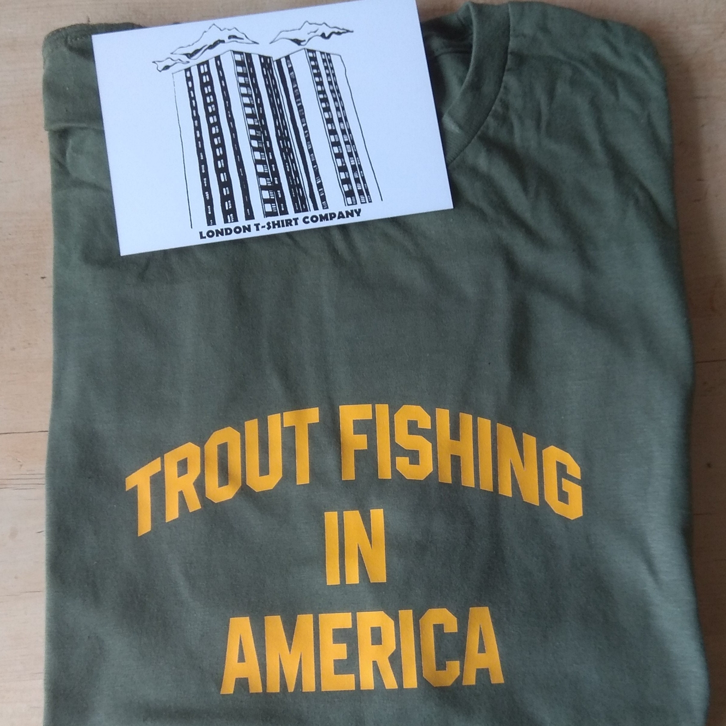 Trout Fishing in America T-shirt Richard Brautigan, Various Colours 