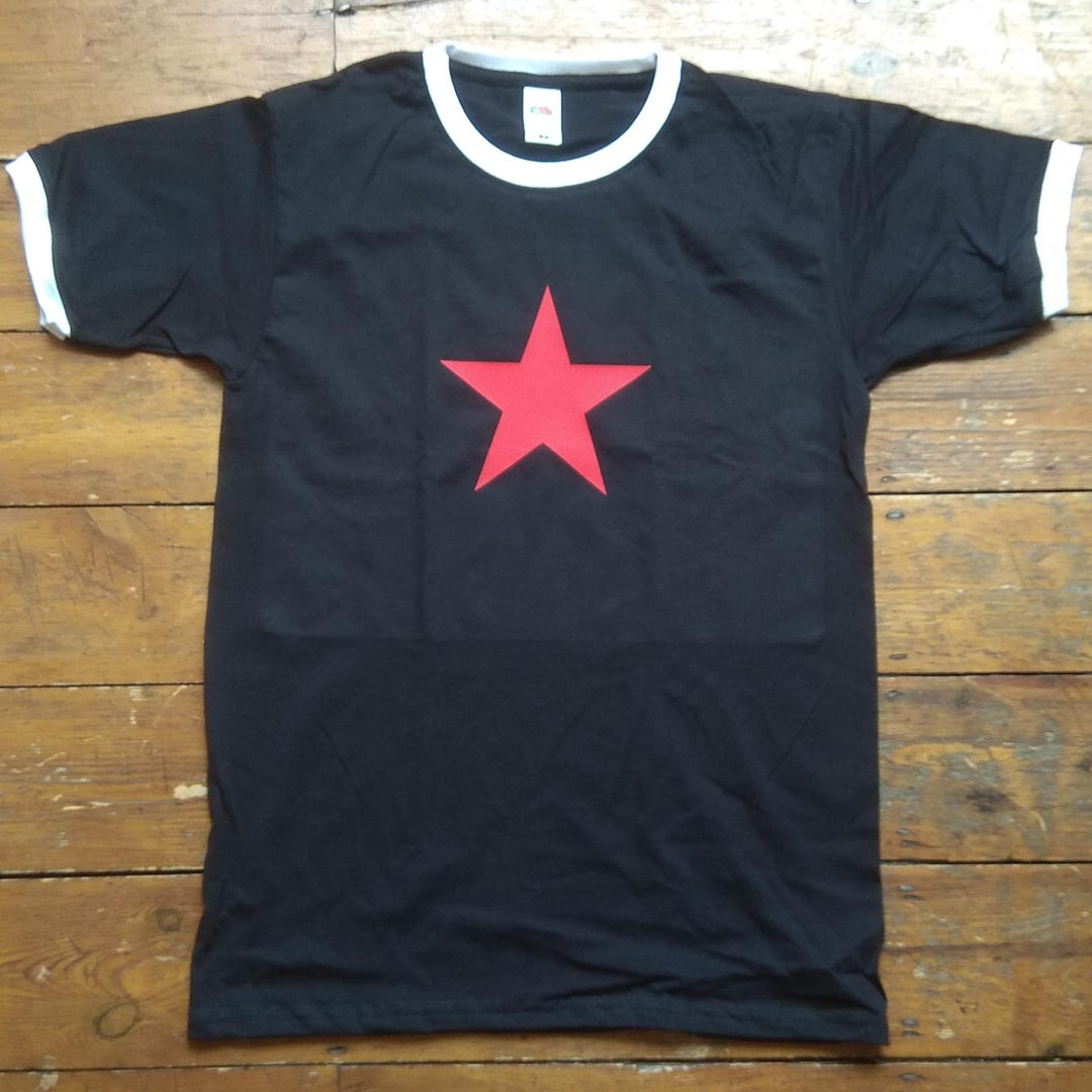 Red Star Ringer T-shirt - Glam, 70's Retro, Indie, S-XXL - Etsy