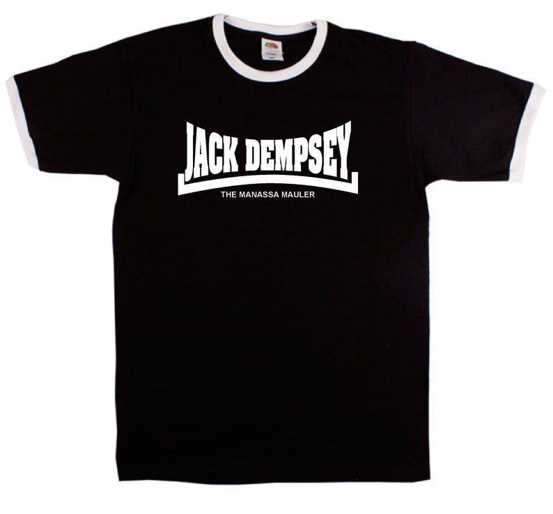 Jack Dempsey The Manassa Mauler Ringer T-Shirt, Boxing Legend, All Sizes/Colours image 2