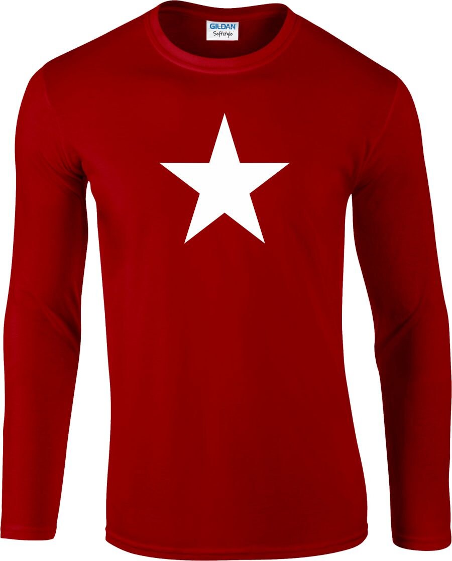 Star Print Long Sleeve T-shirt Top - Retro, 70s, 80s 90s