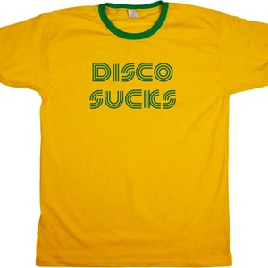 Disco Sucks Ringer T-Shirt - Punk, Retro, 60&#39;s, 70&#39;s, S-XXL