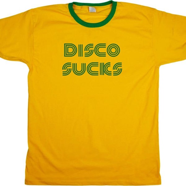 Disco Sucks Ringer T-Shirt - Punk, Retro, 60's, 70's, S-XXL