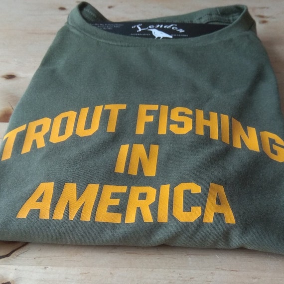 Trout Fishing in America T-shirt Richard Brautigan, Various Colours 