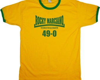 Rocky Marciano "The Brockton Blockbuster" 49-0 Ringer T-shirt, Boxing, S-XXL, Various Colours