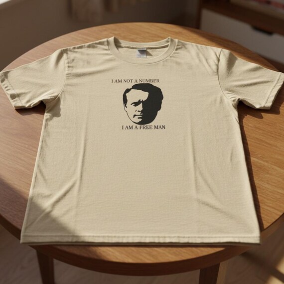 The Prisoner T-shirt - 'I Am Not A Number', Retro Cult Tv Series
