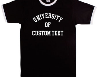 Individuell geschneidertes unisex T-Shirt mit Aufdruck - Uni, College, Retro, S-XXL
