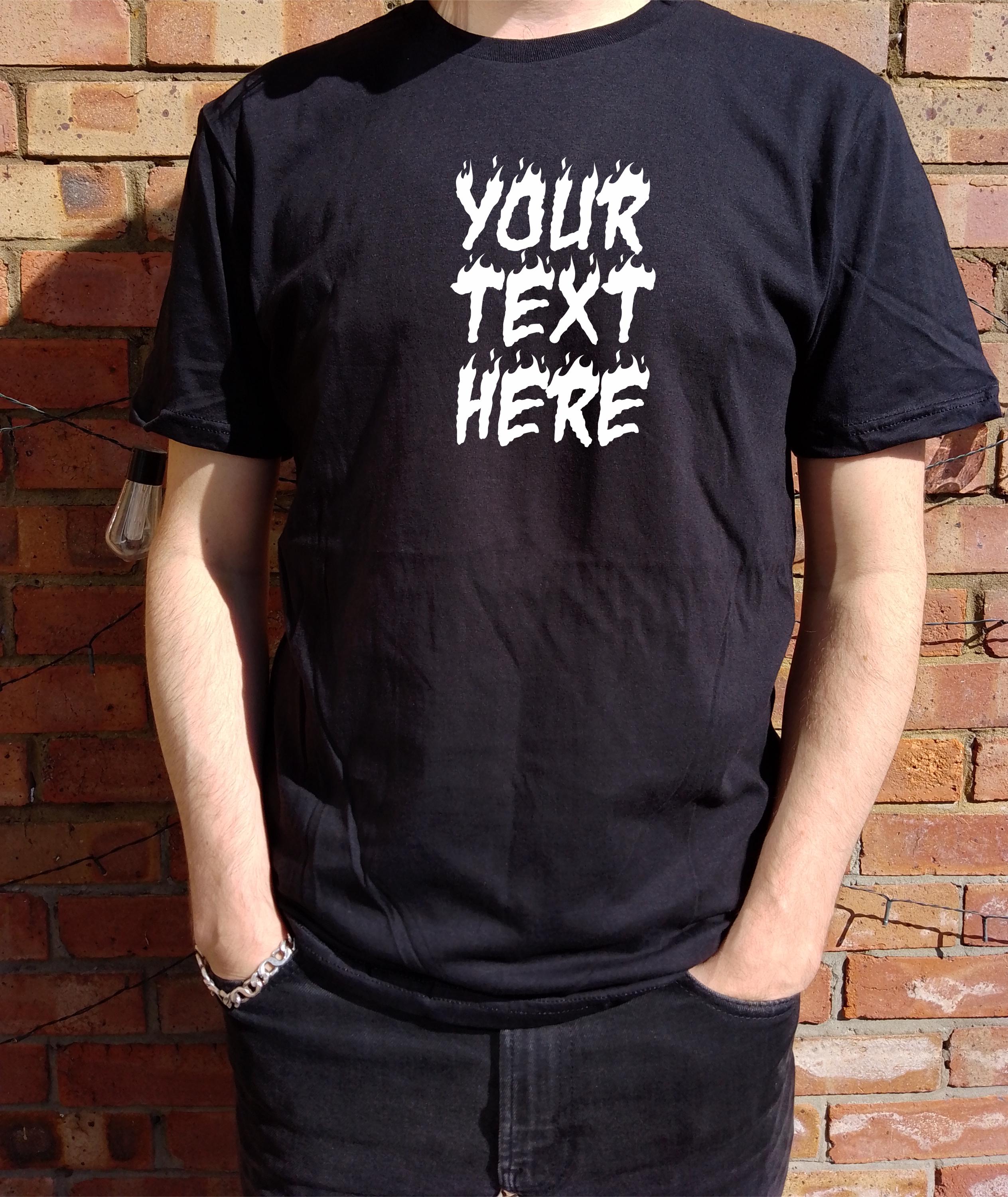 【Paragraph】24SS★ no.027 FLAME FONT LOGO T SHIRT Custom Printed Designer Flame Font Men's shirt with t