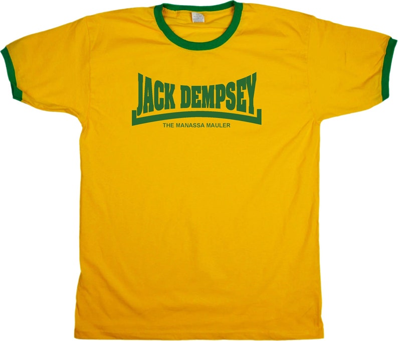 Jack Dempsey The Manassa Mauler Ringer T-Shirt, Boxing Legend, All Sizes/Colours image 1