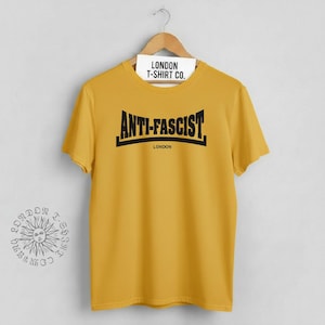 Anti Fascist T-Shirt - Political, Custom Print Town Name, Various Colours, S-XXL