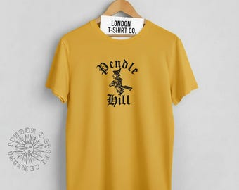 Pendle Hill T-Shirt - Witch Folklore, Lancashire Souvenir, Various Colours