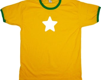 Star Ringer T-Shirt - Curved, Indie, 90s, 00s, Punk, Various Colours