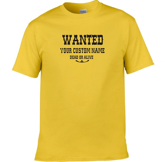 Personalised Custom Printed 'wanted Poster' T-shirt - Cowboy Personalised Custom Printed 'wanted Poster' T-shirt - Cowboy