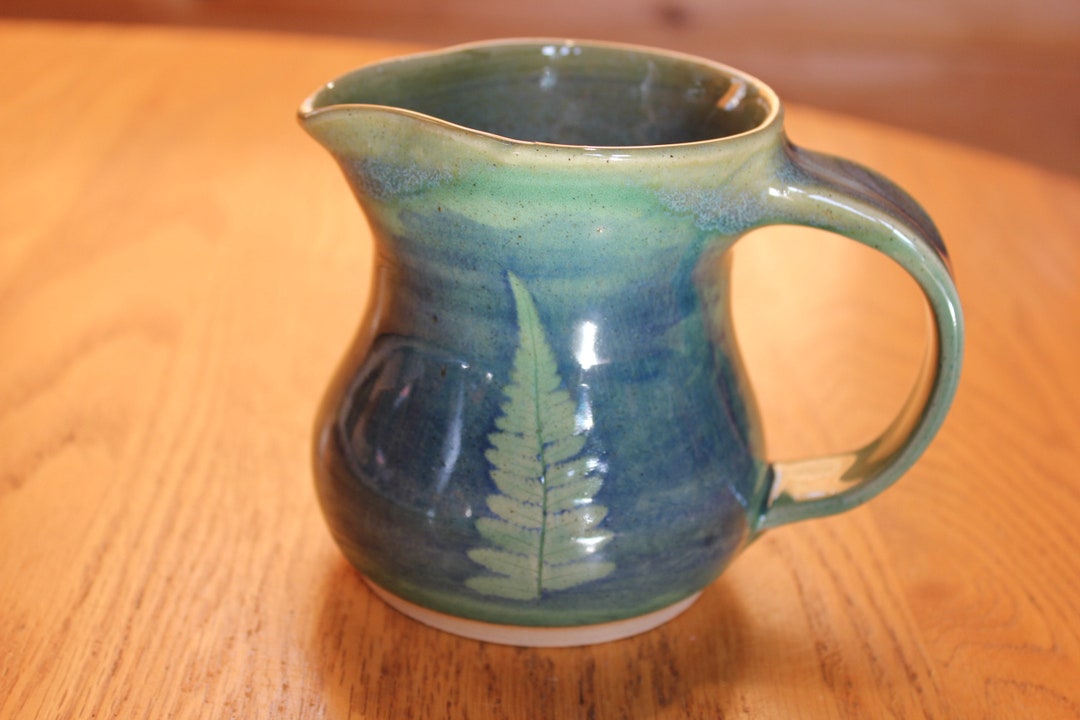 Stoneware Pottery Fern Pitcher Etsy