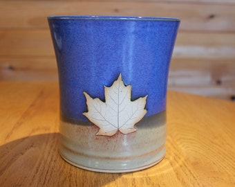 Pottery Maple Leaf Utensil Crock