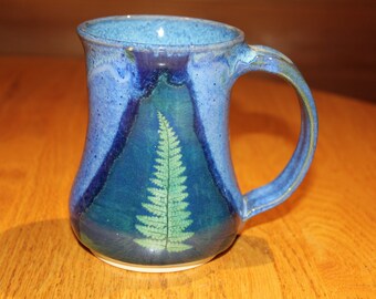 Handmade Stoneware Pottery Fern Mug