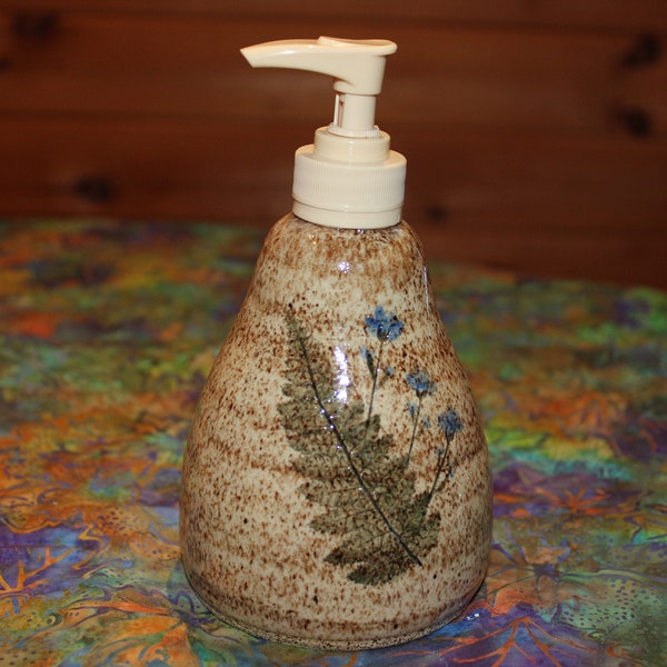Pottery Wild Flower Soap Dispenser