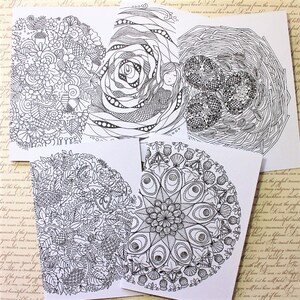 5 MANDALA Inkleurkaarten. Pak van 5