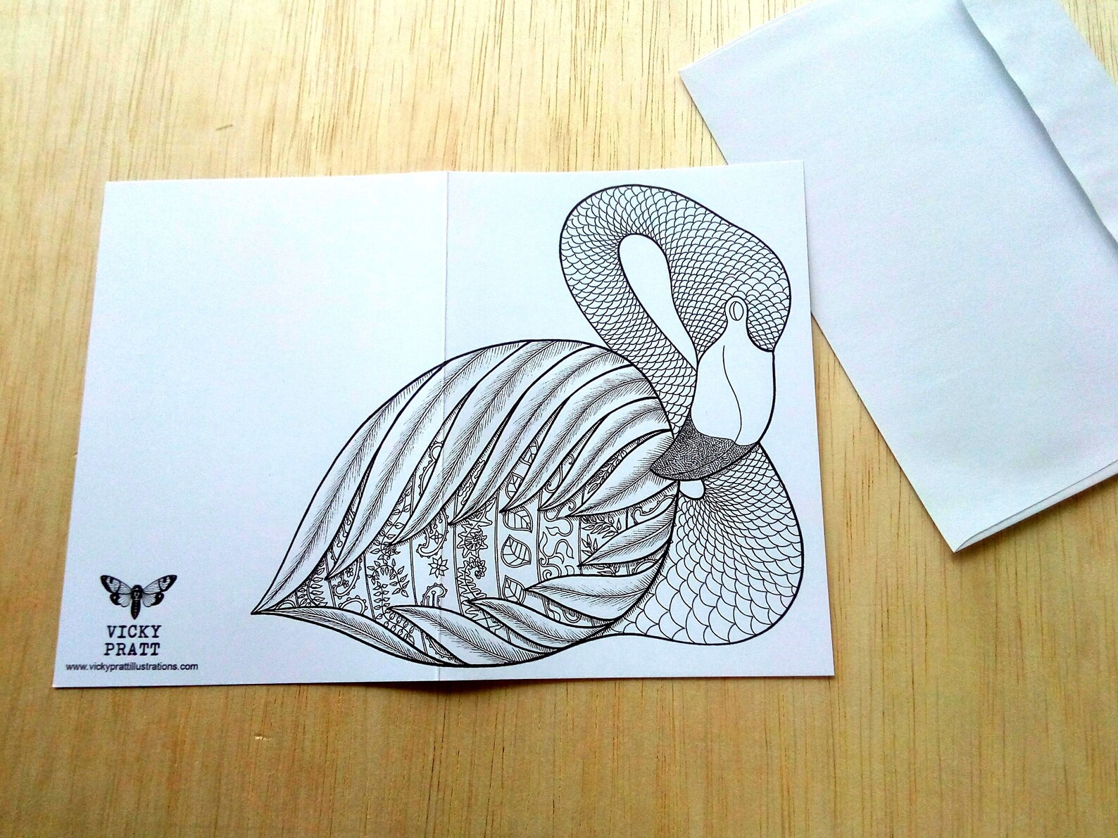 Flamingo Colouring in CARD - Etsy
